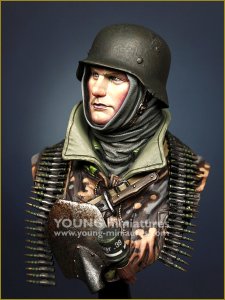 画像2: Young Miniatures[YM1887]1/10 WWII ドイツ武装SS射撃手胸像 バストーニュの包囲 (2)