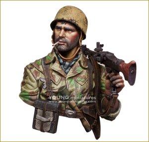 画像3: Young Miniatures[YM1892]1/10 WWII ドイツ降下猟兵胸像 MG34を担ぐ降下猟兵 (3)