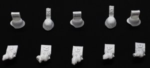 画像2: ARTOプロダクション[ARPAH35014]1/35 WW.II ドイツ軍 M42 ヘルメット着用頭部 タイプA  "緊張した顔"(5種セット) (タミヤ35382用) (2)