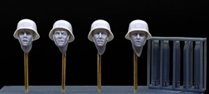 画像1: ARTOプロダクション[ARPAH35024]1/35 WW.II ドイツ 5cm Pak 38クルー用頭部w/アクセサリー(頭部4点 + アクセサリー)(タミヤ35392用) (1)