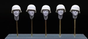 画像1: ARTOプロダクション[ARPAH35029]1/35 WW.II 米軍 M1ヘルメット着用頭部 "戦闘中" (5種セット) (1)