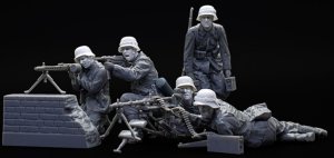 画像3: ARTOプロダクション[ARPAH35030]1/35 WW.II ドイツ機関銃チームM42ヘルメット着用頭部 "戦闘中"(5点セット) (タミヤ35386用) (3)