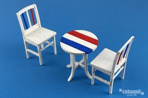 画像1: コバアニ模型工房[SS-046]丸テーブルとイス（2脚） (1)