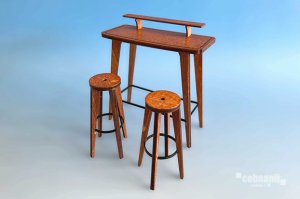 画像1: コバアニ模型工房[WF-031]バーカウンターとハイチェアー (1)
