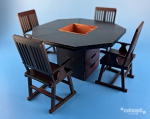 画像3: コバアニ模型工房[WZ-028]囲炉裏付き八角テーブル＆チェアー (3)