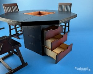 画像2: コバアニ模型工房[WZ-028]囲炉裏付き八角テーブル＆チェアー (2)