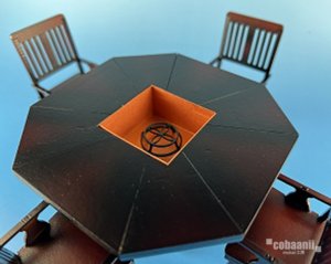 画像1: コバアニ模型工房[WZ-028]囲炉裏付き八角テーブル＆チェアー (1)