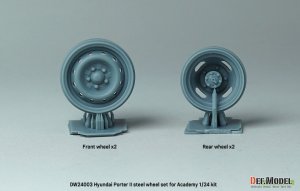 画像3: DEF.MODEL[DW24003]1/24 現用 韓国 ヒュンダイ ポーターII小型トラック用スチールホイールセット(アカデミー用) (3)