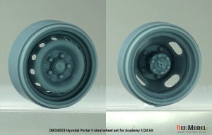 画像5: DEF.MODEL[DW24003]1/24 現用 韓国 ヒュンダイ ポーターII小型トラック用スチールホイールセット(アカデミー用) (5)