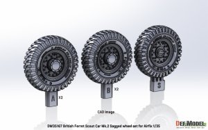 画像10: DEF.MODEL[DW35167]1/35 現用 イギリス フェレットMk.2装甲車用自重変形タイヤセット(エアフィックス用) (10)
