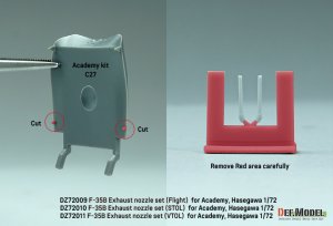 画像11: DEF.MODEL[DZ72009]1/72 現用 アメリカ F-35BライトニングII用エンジンノズルセット 飛行/駐機状態(アカデミー/ハセガワ用) (11)
