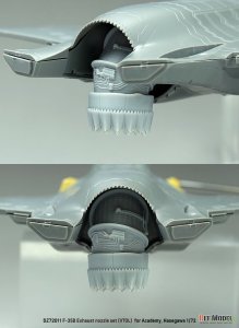 画像4: DEF.MODEL[DZ72011]1/72 現用 アメリカ F-35BライトニングII用エンジンノズルセット VTOL状態(アカデミー/ハセガワ用) (4)