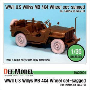 画像1: DEF.MODEL[DW30004]ウィリス ジープ 自重変形タイヤ（タミヤ用） (1)