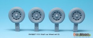 画像2: DEF.MODEL[DW30027]WW2 11CV スタッフカー 自重変形タイヤセット 2（タミヤ11ＣＶ用） (2)