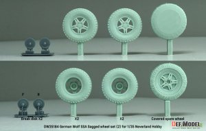 画像3: DEF.MODEL[DW35184]1/35 現用 ドイツ ウルフSSA 自重変形タイヤセット(2) フロントグリル/ブレーキ付(ネバーランドホビー用) (3)