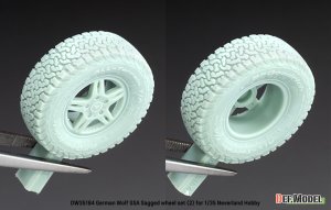 画像5: DEF.MODEL[DW35184]1/35 現用 ドイツ ウルフSSA 自重変形タイヤセット(2) フロントグリル/ブレーキ付(ネバーランドホビー用) (5)