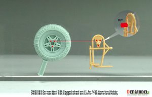 画像8: DEF.MODEL[DW35184]1/35 現用 ドイツ ウルフSSA 自重変形タイヤセット(2) フロントグリル/ブレーキ付(ネバーランドホビー用) (8)