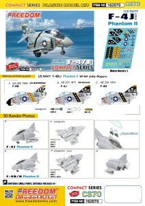 画像2: フリーダムモデルキット[FRE162070]コンパクトシリーズ：F-4J ファントムII 米海軍 「VF-84 ジョリーロジャーズ」 (2)