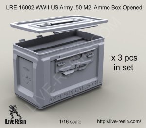 画像2: Live Resin[LRE16002]1/16  WWII米 .50口径機銃弾薬箱(3個)(開状態) (2)