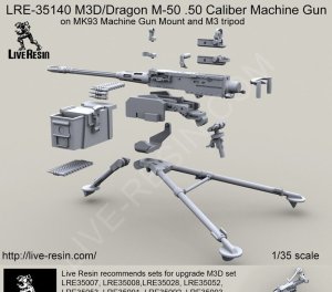 画像2: Live Resin[LRE35140]1/35  M3D .50口径機銃(1)三脚付き(1丁) (2)