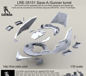 画像2: Live Resin[LRE35151]1/35  装甲銃塔(架空装備)セット (2)