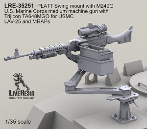 画像2: Live Resin[LRE35251]1/35  M240機銃&車載銃架(フィギュアLRM35007にお薦め) (2)