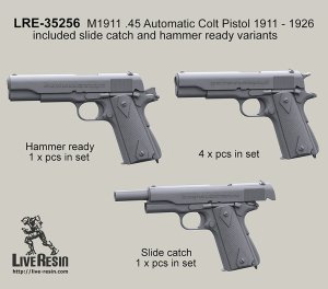 画像1: Live Resin[LRE35256]1/35  M1911コルトガバメント 1911-1926製造モデル(3種計6丁) (1)