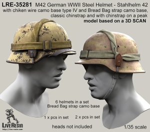 画像1: Live Resin[LRE35281]1/35  WWII独 M42ヘルメット(4)(6個) (1)
