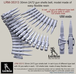 画像2: Live Resin[LRE35313]1/35  30mm2A72機関砲弾薬ベルト (2)