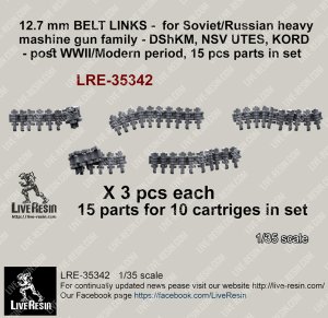 画像2: Live Resin[LRE35342]1/35 12.7 mm BELT LINKS -  for Soviet/Russian heavy mashine gun family - DShKM, NSV UTES, KORD  - post WWII/Modern period, 80 pcs in set (2)