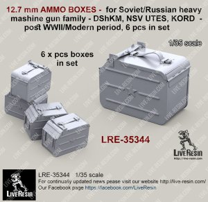 画像2: Live Resin[LRE35344]11/35 12.7 mm AMMO BOXES -  for Soviet/Russian heavy mashine gun family - DShKM, NSV UTES, KORD  - post WWII/Modern period, 6 pcs in set (2)