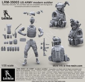 画像5: Live Resin[LRM35003]1/35  現用米陸軍歩兵(3)HK416装備 (5)