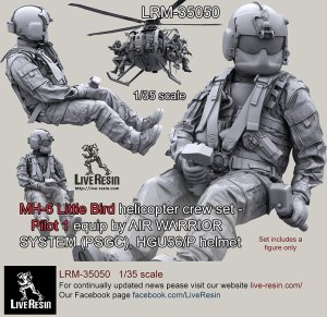 画像2: Live Resin[LRM35050]1/35 MH-6 Liitle Bird helicopter crew set - Pilot 1 equip by AIR WARRIOR SYSTEM (PSGC), HGU56/P helmet, correct to Kitty Hawk KH50004 MH-6 Little Bird (2)