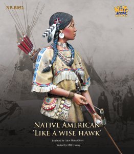 画像7: ナッツプラネット[NP-B052]1/10 胸像 アメリカ ネイティブアメリカンの女性「聡明なる鷹」 (7)