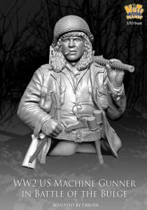 画像5: ナッツプラネット[NP-B045]1/10 WWII 胸像 アメリカ陸軍M1919機関銃射撃手 バルジの戦い1944 (5)