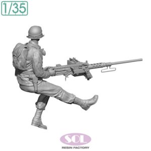画像2: SOL MODEL[MM1003]1/35 WWII アメリカ陸軍 M3A1ハーフトラック用 M2 .50口径重機関銃手 (2)