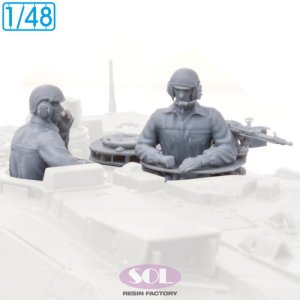 画像3: SOL MODEL[MM1016]1/48 現用 ドイツ レオパルト2 A7V主力戦車 戦車兵&MG3対空機関銃キューポラセット 2体入(タミヤ用) (3)