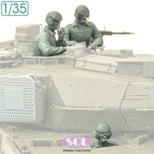 画像2: SOL MODEL[MM1026]1/35 現用 ドイツ レオパルト2 A7V主力戦車 戦車兵&MG3対空機関銃セット 3体入(タミヤ用) (2)