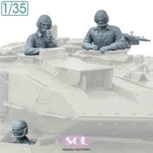 画像3: SOL MODEL[MM1026]1/35 現用 ドイツ レオパルト2 A7V主力戦車 戦車兵&MG3対空機関銃セット 3体入(タミヤ用) (3)