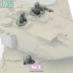 画像4: SOL MODEL[MM1026]1/35 現用 ドイツ レオパルト2 A7V主力戦車 戦車兵&MG3対空機関銃セット 3体入(タミヤ用) (4)