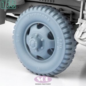 画像4: SOL MODEL[MM1034]1/35 WWII アメリカ 2 1/2トン6×6カーゴトラック 自重変形タイヤ(タミヤ用) (4)