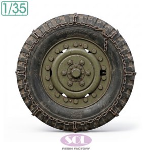 画像1: SOL MODEL[MM1054]1/35 WWII アメリカ M16対空自走砲 チェーン付自重変形タイヤ＆履帯セット(AFVクラブ用) (1)