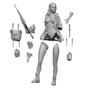 画像2: SOL MODEL[MM464]1/20 M16を抱えるトップレス・エブリン(3Dプリンターキット) (2)