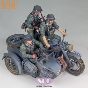 画像1: SOL MODEL[MM874]1/16 WWII ドイツ KS750軍用サイドカー(乗員3体付) (1)