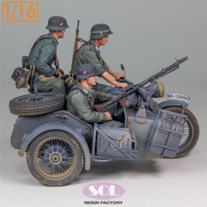 画像4: SOL MODEL[MM874]1/16 WWII ドイツ KS750軍用サイドカー(乗員3体付) (4)
