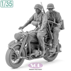 画像2: SOL MODEL[MM878]1/35 WWII ドイツ KS750軍用オートバイ(乗員2体付) (2)