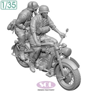 画像3: SOL MODEL[MM878]1/35 WWII ドイツ KS750軍用オートバイ(乗員2体付) (3)