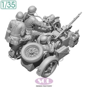 画像2: SOL MODEL[MM879]1/35 WWII ドイツ KS750軍用サイドカー(乗員3体付) (2)