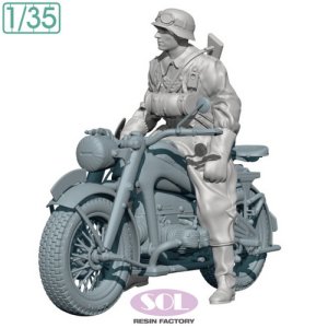 画像5: SOL MODEL[MM900]1/35 WWII ドイツ KS750軍用オートバイ(野戦憲兵付) (5)