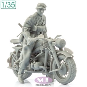 画像4: SOL MODEL[MM901]1/35 WWII ドイツ KS750軍用オートバイに乗る野戦憲兵(SOL MODEL用) (4)